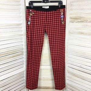 Monocrom Italy Jeweled Pocket Buffalo Check Pant ~ Size 29 ~ Awesome